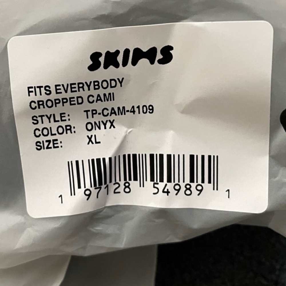 Skims Fits Everybody CROPPED CAMI Black Onyx XL - Picture 10 of 11